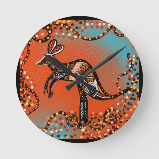オーストラリア美術 ラウンド壁時計 (正面)