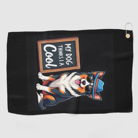 オーストラリア考えの飼い犬が犬にクール向かう ゴルフタオル (横)