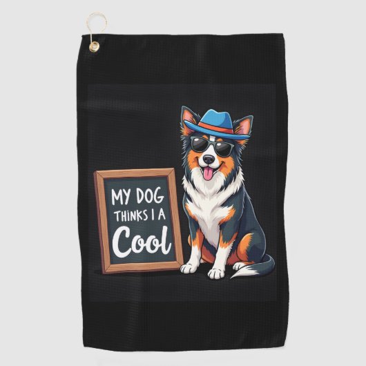 オーストラリア考えの飼い犬が犬にクール向かう ゴルフタオル (正面)