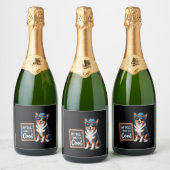 オーストラリア考えの飼い犬が犬にクール向かう スパークリングワインラベル (ボトル)