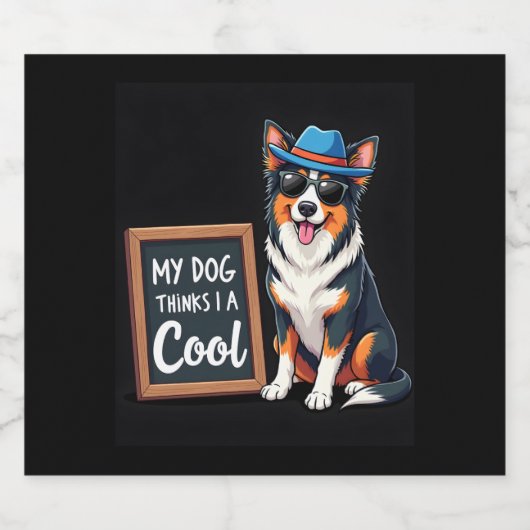 オーストラリア考えの飼い犬が犬にクール向かう スパークリングワインラベル (シングルラベル)