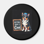 オーストラリア考えの飼い犬が犬にクール向かう マグネット (正面)