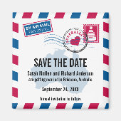 オーストラリア航空便の結婚式の日付を保存 マグネット (正面)