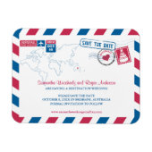 オーストラリア航空便ウェディング日付sz 3x4を保存 マグネット (横)