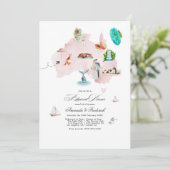 オーストラリア行き先の結婚式のリハーサルディナー 招待状 (スタンド正面)