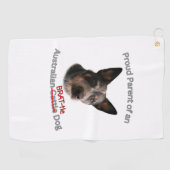 オーストラリア誇りを持ったのガラガラ犬のストライクの親 ゴルフタオル (横)