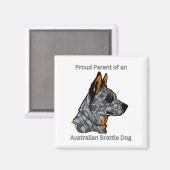 オーストラリア誇りを持った産のガラガラ犬の親 マグネット (正面/裏面)