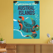 オーストラリア諸島のヴィンテージ旅行を体験する キャンバスプリント (インサイチュ (リビング))