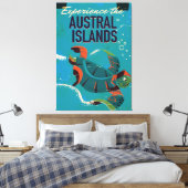 オーストラリア諸島のヴィンテージ旅行を体験する キャンバスプリント (インサイチュ (寝室))