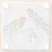 オーストラリア赤ロセラパロットウォーターのカラーアート ガラスコースター (裏面)