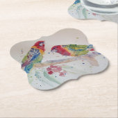 オーストラリア赤ロセラパロットウォーターのカラーアート ペーパーコースター (アングル)