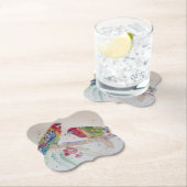 オーストラリア赤ロセラパロットウォーターのカラーアート ペーパーコースター (インサイチュ)