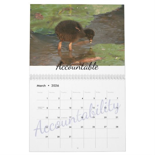 オーストラリア野生生物やる気を起こさせる写真 カレンダー (3月 2026)