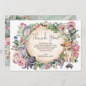 オーストラリア野生生物先住民動物緑のフローラ サンキューカード (正面/裏面)