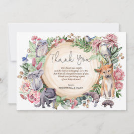 オーストラリア野生生物先住民動物緑のフローラ サンキューカード