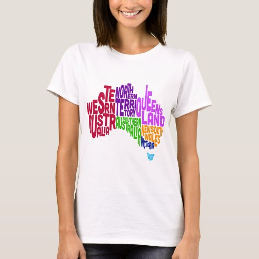 オーストラリア類型文字マップ Tシャツ (正面)