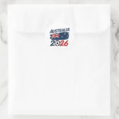 オーストラリア2026サッカーサポーター デザインフラッグカラー ラウンドシール (バッグ)
