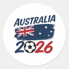 オーストラリア2026サッカーサポーター デザインフラッグカラー ラウンドシール