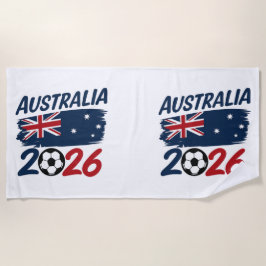 オーストラリア2026サッカー ファンデザインフラッグカラー ビーチタオル
