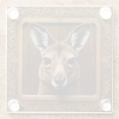 オーストラリア3Dウッドプリントカンガルー ガラスコースター (裏面)