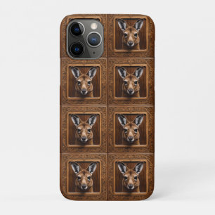 オーストラリア3Dウッドプリントカンガルー iPhone 11 PROケース