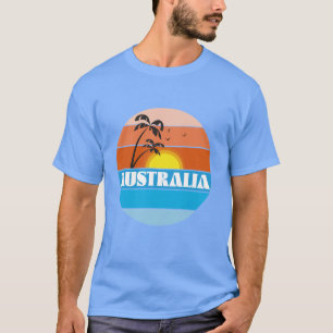 オーストラリア80年代サンセットレトロロゴ Tシャツ