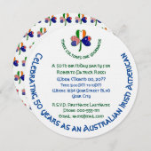 オーストラリア アイルランド アメリカ国旗 シャムロック パーソナル 招待状 (正面/裏面)