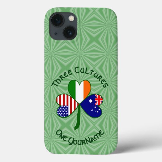 オーストラリア アイルランド アメリカ シャムロック 個人名入れ Case-Mate iPhoneケース (裏面)