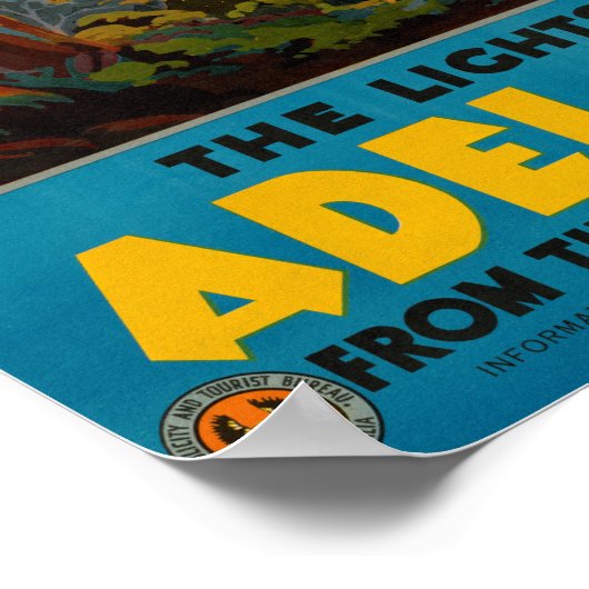 オーストラリア・アデレードがヴィンテージ旅行ポスターを復元 ポスター (角)