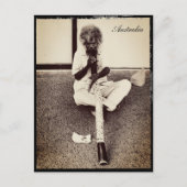 オーストラリア、アボリジニア+ディジェリドー ポストカード (正面)