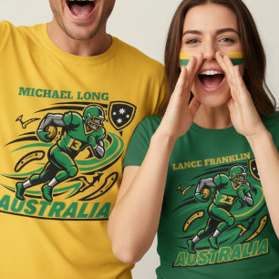 オーストラリア アメリカンフットボール ダイナミック アクション アスリート Tシャツ