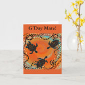 オーストラリア アート カード (黄色い花)