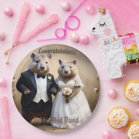 オーストラリア・ウォンバットのオーストラリア結婚結婚式 ペーパープレート (パーティー)