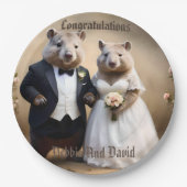 オーストラリア・ウォンバットのオーストラリア結婚結婚式 ペーパープレート (正面)