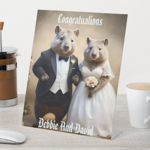 オーストラリア・ウォンバットのオーストラリア結婚結婚式 台座サイン