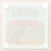 オーストラリア |エアーズロックカンガルー ガラスコースター (裏面)