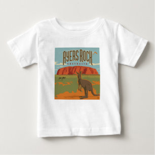 オーストラリア エアーズロックカンガルー ベビーTシャツ