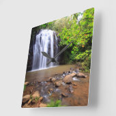 オーストラリア，エルリンジャの滝 スクエア壁時計 (傾斜)