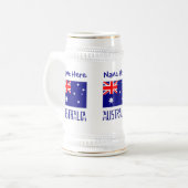 オーストラリア オーストラリア国旗 青 カスタマイズ ビールジョッキ (正面左)