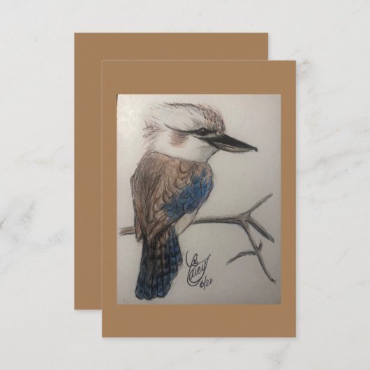 オーストラリア，オーストラリア，オーストラリア，オージーの鳥，笑う鳥 サンキューカード (正面/裏面)