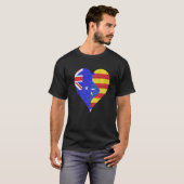 オーストラリア カタルーニャ州旗 ハート Tシャツ (正面フル)