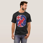 オーストラリア・カンガルーオーストラリア国家動物国旗 Tシャツ (正面フル)