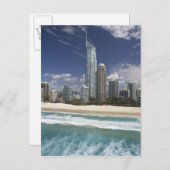 オーストラリア、クイーンズランド、金ゴールドコースト、サーファーズ ポストカード (正面/裏面)