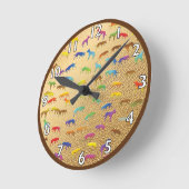 オーストラリア・ケルピー・パターン ラウンド壁時計 (傾斜)