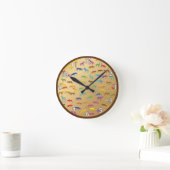 オーストラリア・ケルピー・パターン ラウンド壁時計 (ホーム)