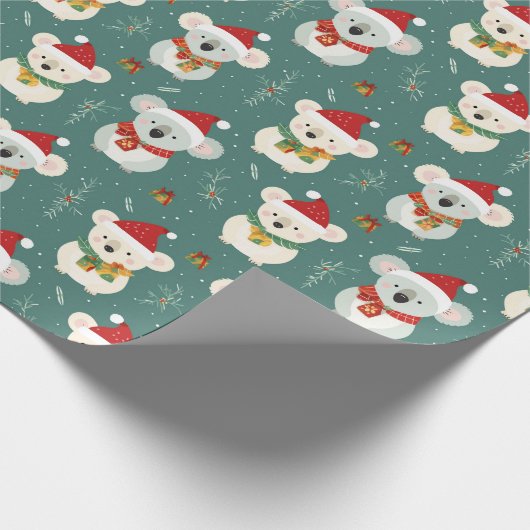 オーストラリア・コアラ・クリスマス ラッピングペーパー (角)