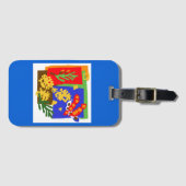 オーストラリア – ゴールデンWATTLE & seed pods – 青 ラゲッジタグ (正面横)