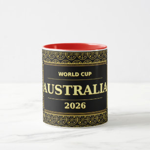 オーストラリア サッカー ファン 2026 ブラック ゴールド ラグジュアリー マグカップ