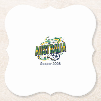 オーストラリア サッカー 2026 サッカー 太字 国 タイポグラフィ ペーパーコースター