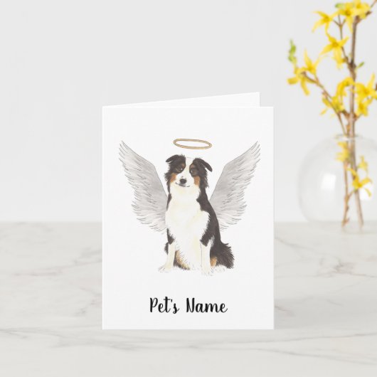 オーストラリア・シェパード・オーストラリア悔やみや弔慰記念館 カード (黄色い花)